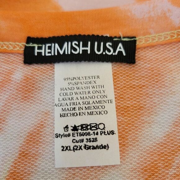 Heimish U.S.A Womens Tie Dye Long Sleeve Shirt (Size 2XL) - Picture 5 of 6
